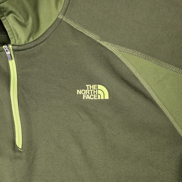 The‎ North Face Shirt Mens Large Green Short Sleeve 1/4 zip Polo Golf Flash Dry - Picture 5 of 9